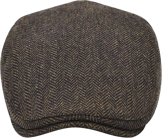 STARANCE Men's Flat Cap Wool Tweed Driving Irish Newsboy Hat