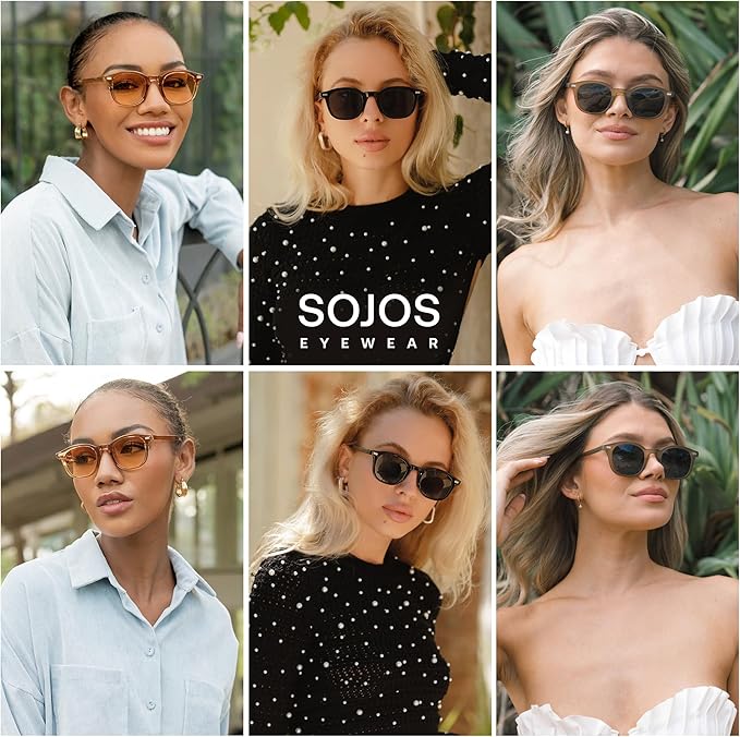 SOJOS Retro Square Sunglasses for Women Men Vintage Shades UV Protection Sunnies SJ2316