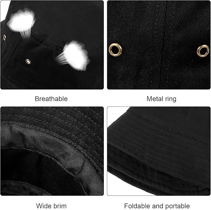 4 Pieces Bucket Hat Sun Packable Travel Beach Fishing Hat for Men Women