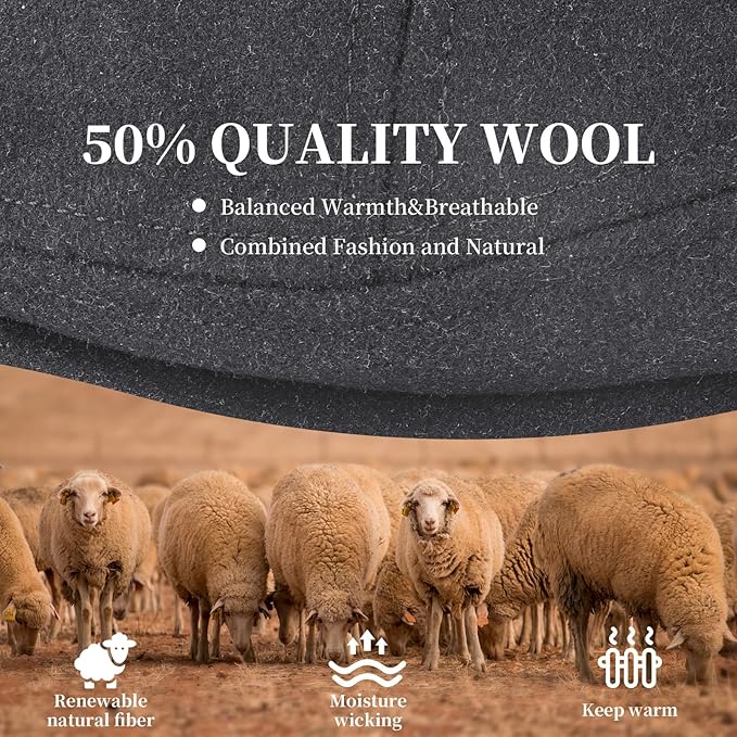 YDO DENSER Men's Newsboy Caps Wool Gatsby Beret Hat Retro Irish Driver Flat Cap Classic Dress Hat Fitted Caps for Golf