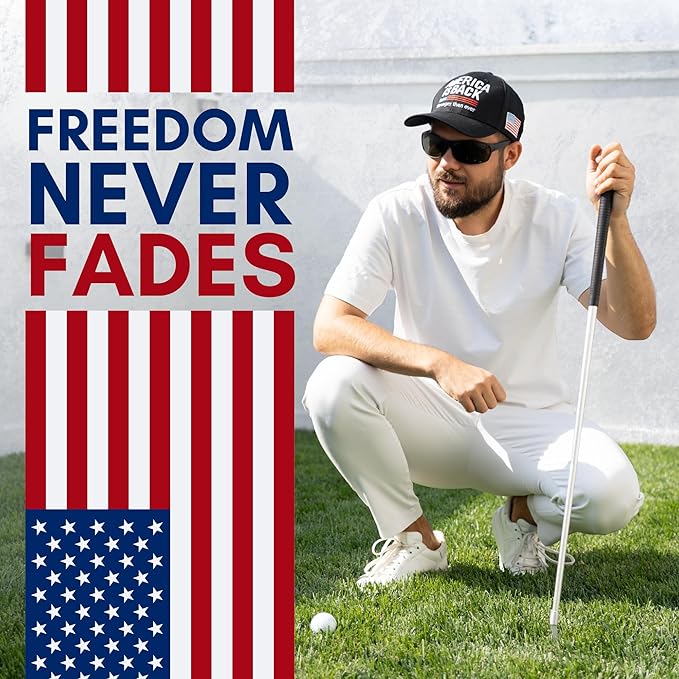 Zadin American Flag Hat for Men Women, USA Hats Baseball Cap, Patriotic Caps Outfit Accessories, Trucker Apparel