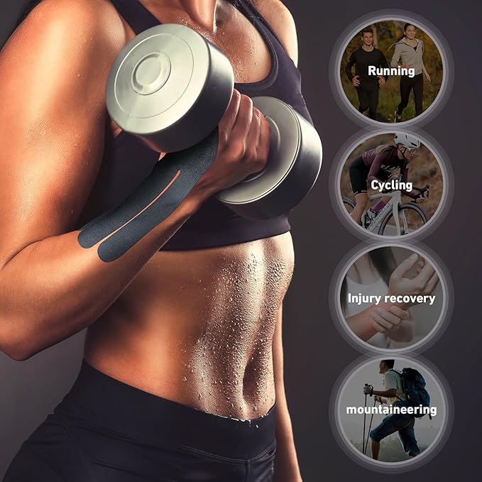 12 Count Kinesiology Tape for Thumb, Pre-Cut Waterproof KTquick Thumb Tape for Thumb Pain Relief Pre Cut, Original Cotton Athletic Tape, Durable Thumb Tape for Sports and Long-Lasting Support (Black)