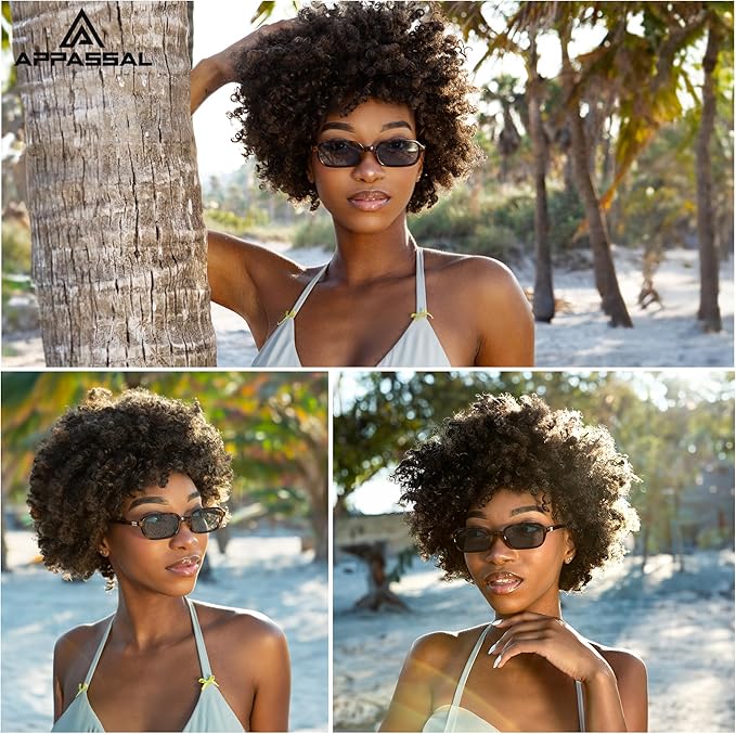 Retro Rectangular Sunglasses for Women Vintage Fashion Trendy Funny Small 90s Square Sunnies 2025 AP3698