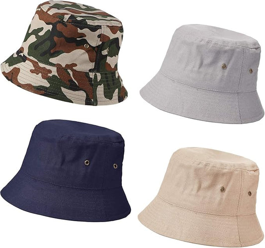 4 Pieces Bucket Hat Sun Packable Travel Beach Fishing Hat for Men Women