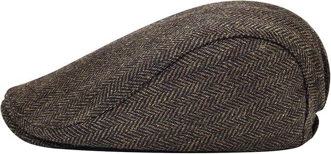 STARANCE Men's Flat Cap Wool Tweed Driving Irish Newsboy Hat