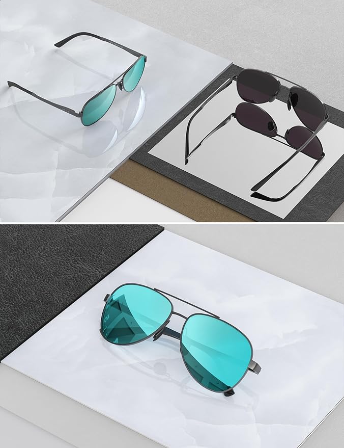 LUENX Aviator Sunglasses for Men Women Polarized - UV400 Protection, Stylish Shades, Driving, Outdoor Activities