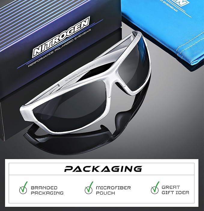 Nitrogen Polarized Wrap Around Sport Sunglasses for Men Women UV400 Driving Fishing Running Sun Glasses