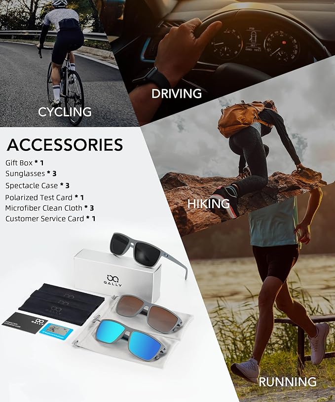 Polarized Sunglasses Men, Mens Sunglasses Polarized UV protection Lightweight Sun Glasses for Driving Fishing Golf