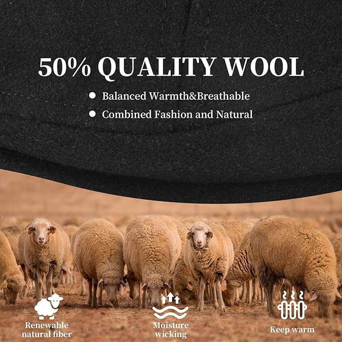 YDO DENSER Men's Newsboy Caps Wool Gatsby Beret Hat Retro Irish Driver Flat Cap Classic Dress Hat Fitted Caps for Golf