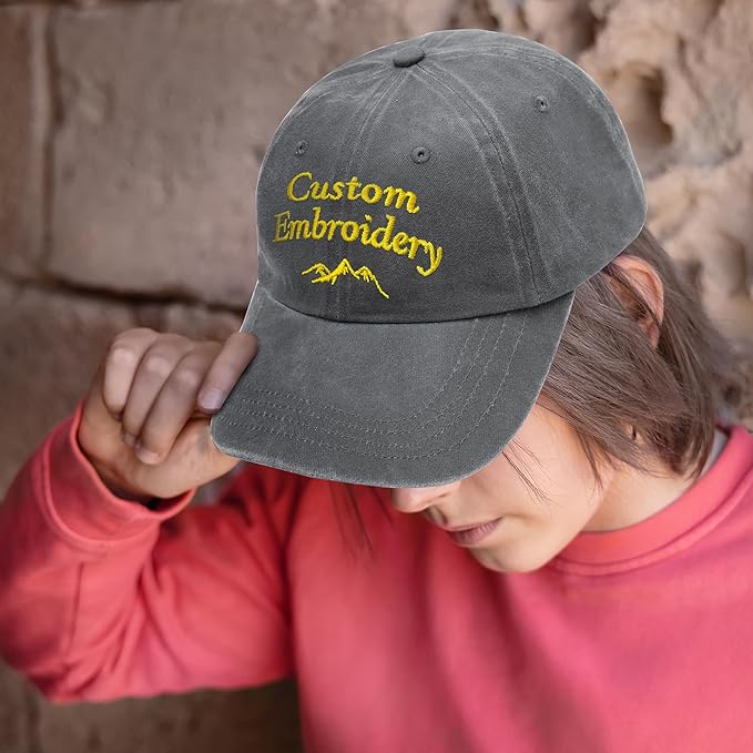 Custom Embroidered Hats, Personalized Embroidery Baseball Caps Add Your Logo Text Gift for Men Women