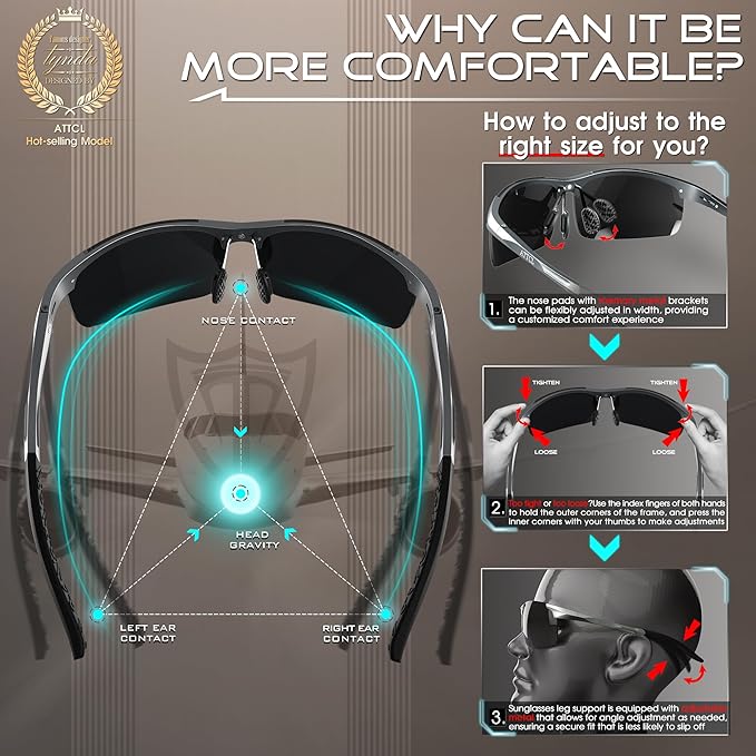 ATTCL Men's Fashion Driving Polarized Sunglasses for Men - Al-Mg metal Ultralight Frame