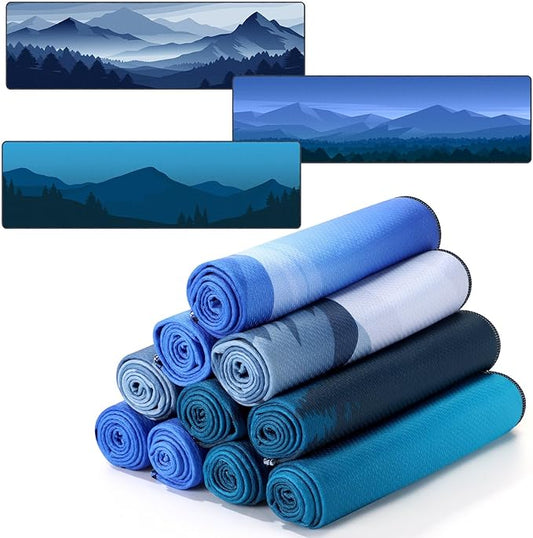 12 Pcs Cooling Towels for Neck and Face 40" x 12" Cooling Neck Wraps Ice Towel Breathable Soft Chilly Towel for Yoga, Sport, Running, Gym, Camping, Fitness, Party Favors, Team Gift