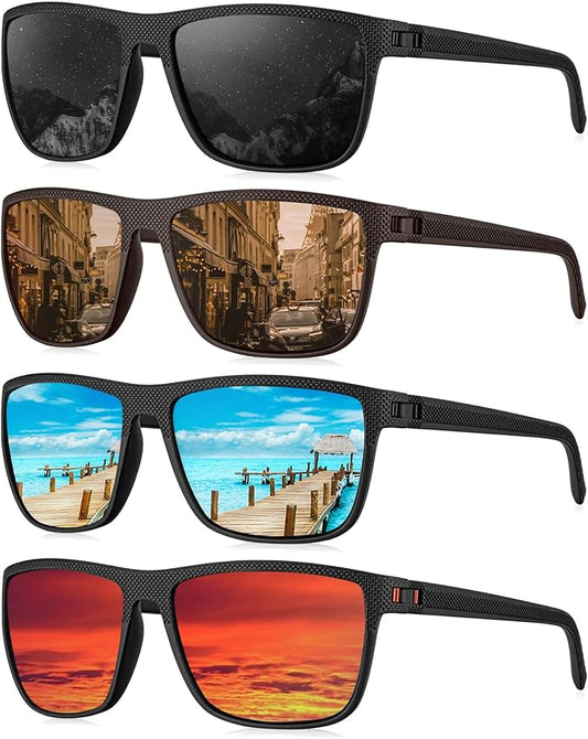 KALIYADI Mens Sun-Glasses Polarized Sunglasses-Men: Classic Sunglasses with Ultraviolet Protection for Driving Fishing Golf