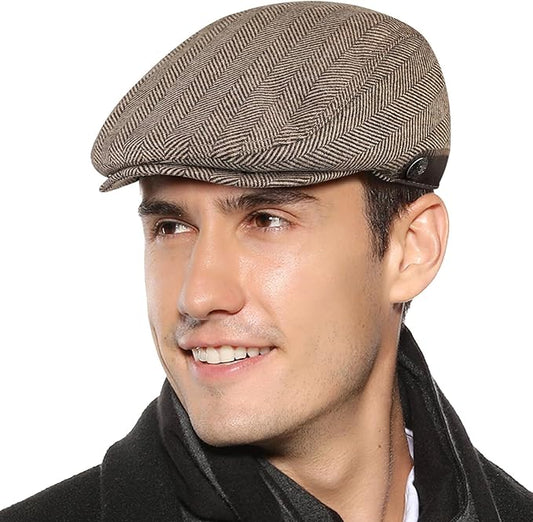 Sumolux Mens Newsboy Hat Flat Cap Gatsby Newsboy Lvy Irish Hats Driving Cabbie Hunting Cap
