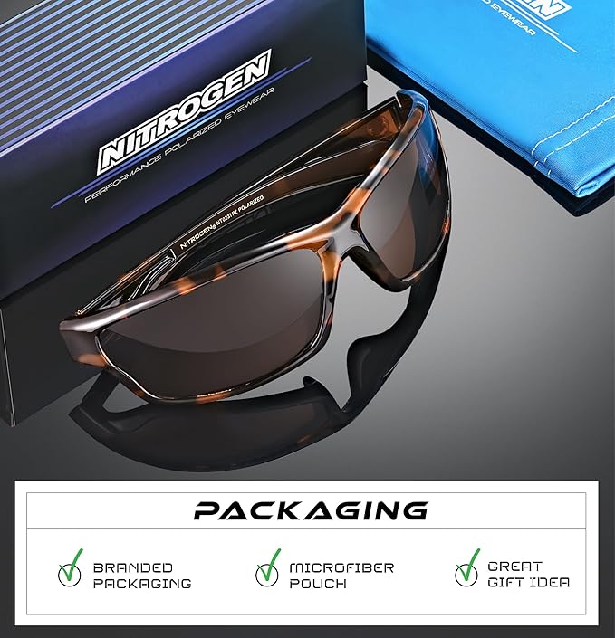 Nitrogen Polarized Wrap Around Sport Sunglasses for Men Women UV400 Driving Fishing Running Sun Glasses
