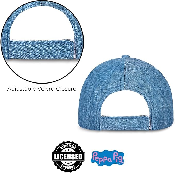 Hasbro Girls' Baseball Cap, Peppa Pig Adjustable Toddler Hat for Ages 2-4