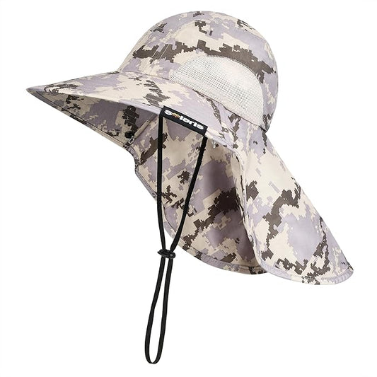 Solaris Sun Hat with Neck Flap, UPF 50 Sun Protection Lightweight Sun Cap for Men Women, Wide Brim Hat for Fishing Hiking
