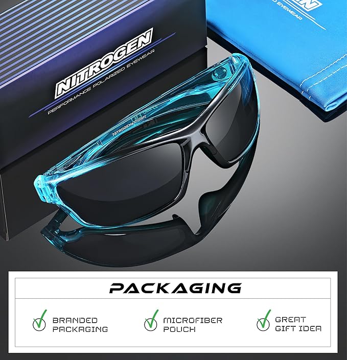 Nitrogen Polarized Wrap Around Sport Sunglasses for Men Women UV400 Driving Fishing Running Sun Glasses