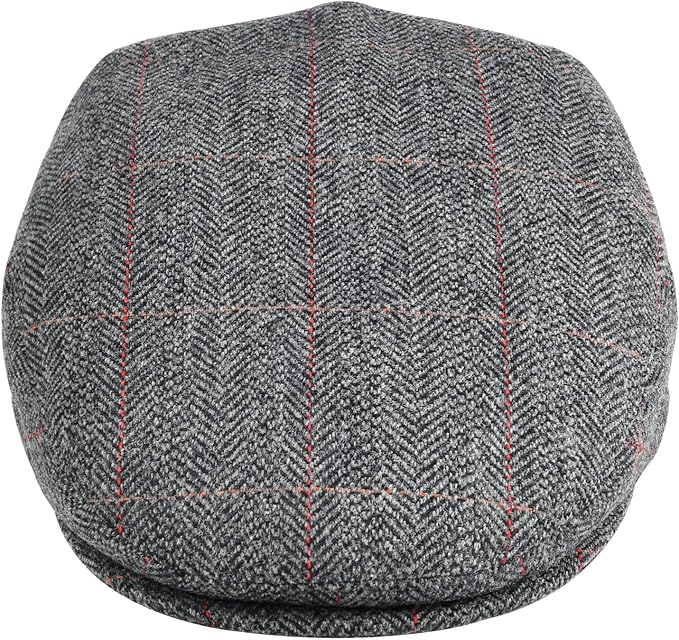 VOBOOM Men's Herringbone Flat Ivy Newsboy Hat Wool Blend Gatsby Cabbie Cap