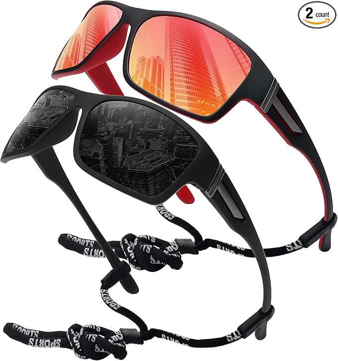 STORYCOAST Polarized Sports Sunglasses for Men Women Unbreakable Frame Cycling Fishing Driving