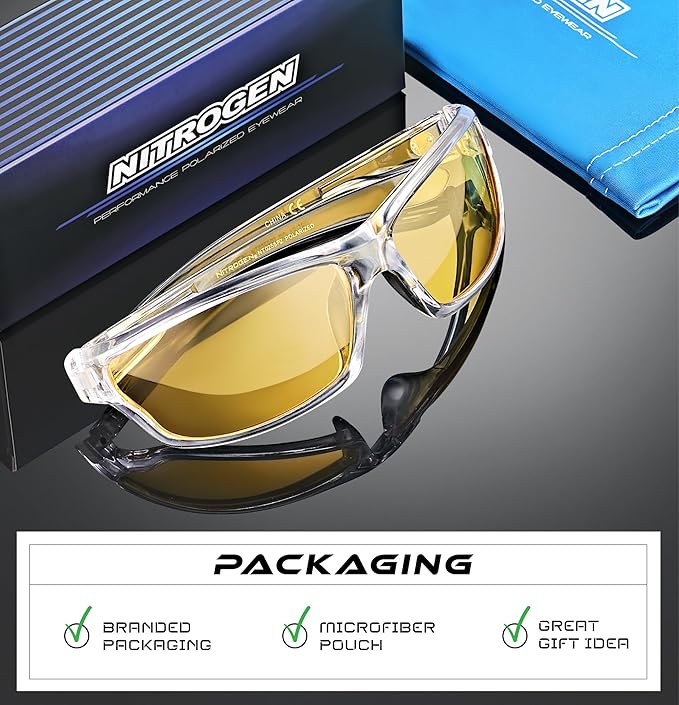 Nitrogen Polarized Wrap Around Sport Sunglasses for Men Women UV400 Driving Fishing Running Sun Glasses