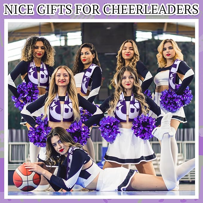 12 Pcs 12/24 Pcs Cheerleader Cooling Towel Cheer Gifts Bulk for Team Cheer Sports Gifts with Bags 40" x 12" Breathable Chilly Microfiber Cooling Towel for Yoga Sport Gym Party Favor (Purple)