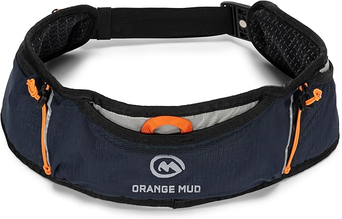 Orange Mud Gearhead Running Belt – Ultra-Light No-Bounce Running Waist Pack with Dual Zippered Pockets, Adjustable Fit, Breathable Mesh, Reflective Trim