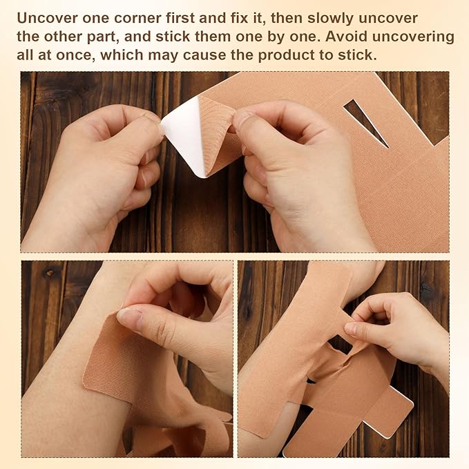 10pcs Precut Tape for Shoulder, Breathable & Latex-Free Athletic Tape for Shoulder Muscle Support & Stability, Elastic Self-Adhesive Sports Patch Strips Fit Men Women Supplies(Beige)