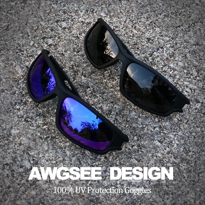 Polarized Sports Sunglasses for Men 100% UV Protection Wrap Around Unbreakable Sun Glasses for Fishing Driving