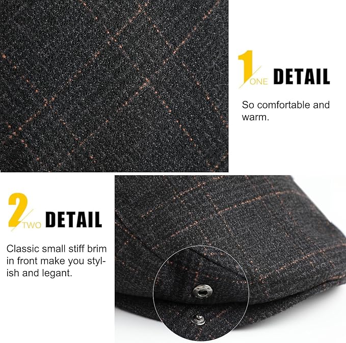 Sumolux Mens Newsboy Hat Flat Cap Gatsby Newsboy Lvy Irish Hats Driving Cabbie Hunting Cap