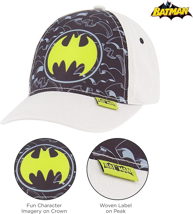 DC Comics Bucket Baseball Cap, Batman Toddler Sun Hat for Ages 2-4