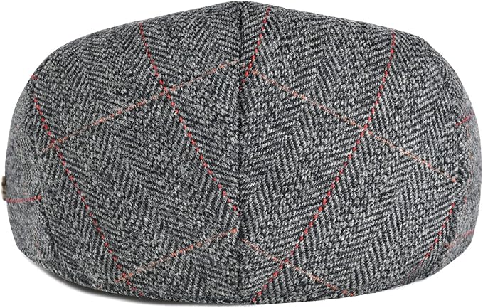 VOBOOM Men's Herringbone Flat Ivy Newsboy Hat Wool Blend Gatsby Cabbie Cap