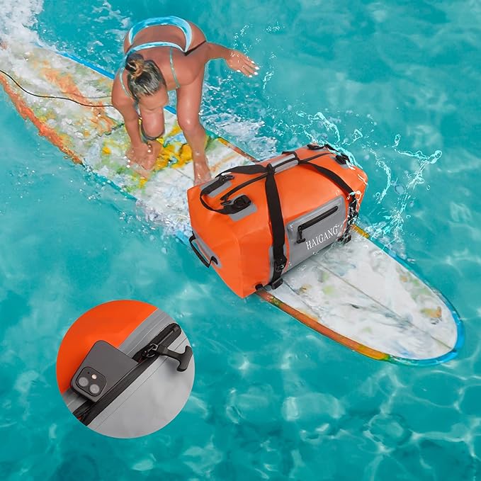 110L Waterproof Duffel Bag Travel Dry Bag, Large Capacity, Adjustable Thickened Straps and Handles, Zip Closure, Air Valve, Fully Waterproof, Perfect for Boating, Rafting, Motorcycle Kayaking