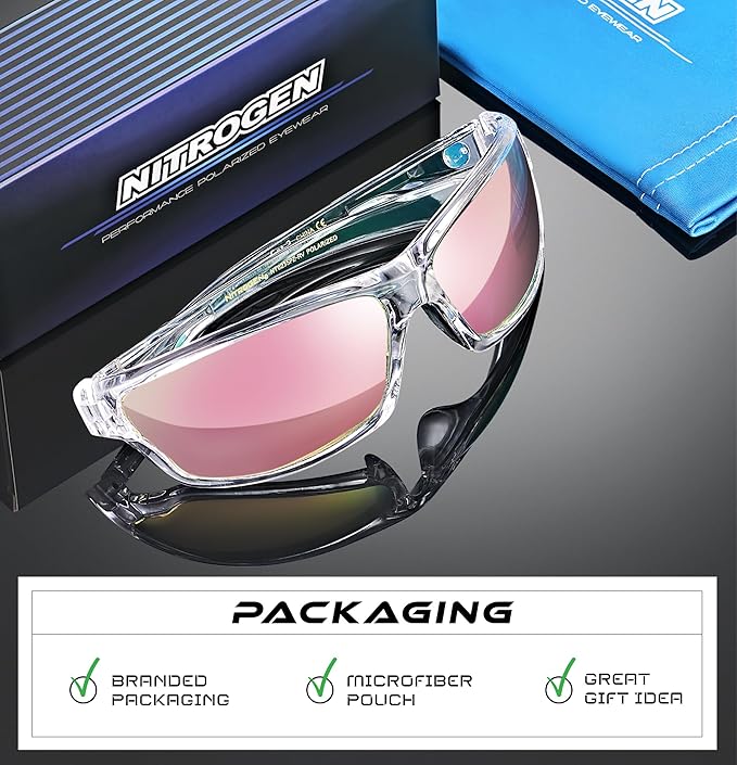 Nitrogen Polarized Wrap Around Sport Sunglasses for Men Women UV400 Driving Fishing Running Sun Glasses