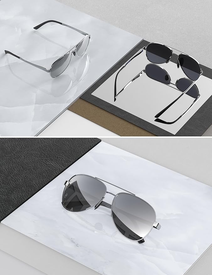 LUENX Aviator Sunglasses for Men Women Polarized - UV400 Protection, Stylish Shades, Driving, Outdoor Activities