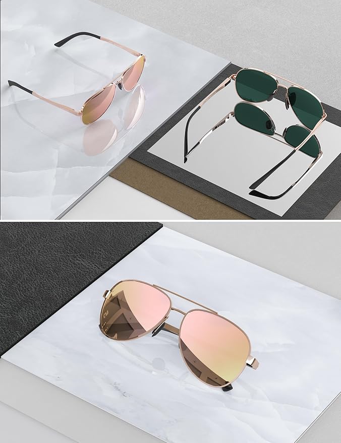 LUENX Aviator Sunglasses for Men Women Polarized - UV400 Protection, Stylish Shades, Driving, Outdoor Activities