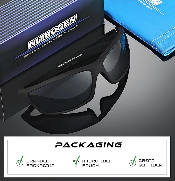 Nitrogen Polarized Wrap Around Sport Sunglasses for Men Women UV400 Driving Fishing Running Sun Glasses