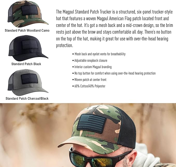 Magpul Trucker Hat Snap Back Baseball Cap, One Size Fits Most