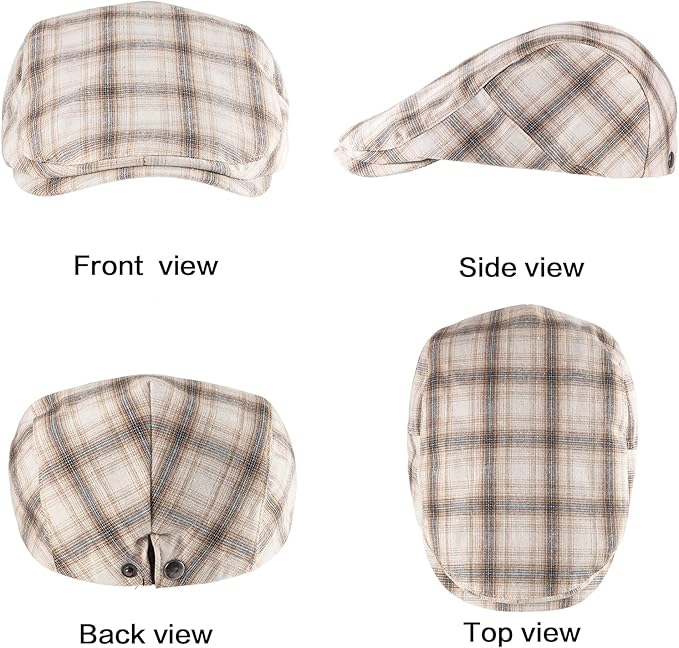 LADYBRO 2Pack Unisex Flat Cap Newsboy Hats for Men Women, Summer Casual Adjustable