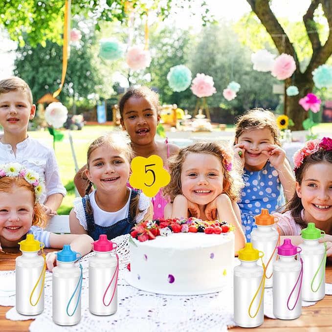 72 Pcs Reusable Water Bottles Bulk 20 oz Squeeze Plastic Sports Water Bottles with Nylon Strap Leak Proof Blank DIY Cups for Travel Hiking Cycling Sport Event Team Gifts