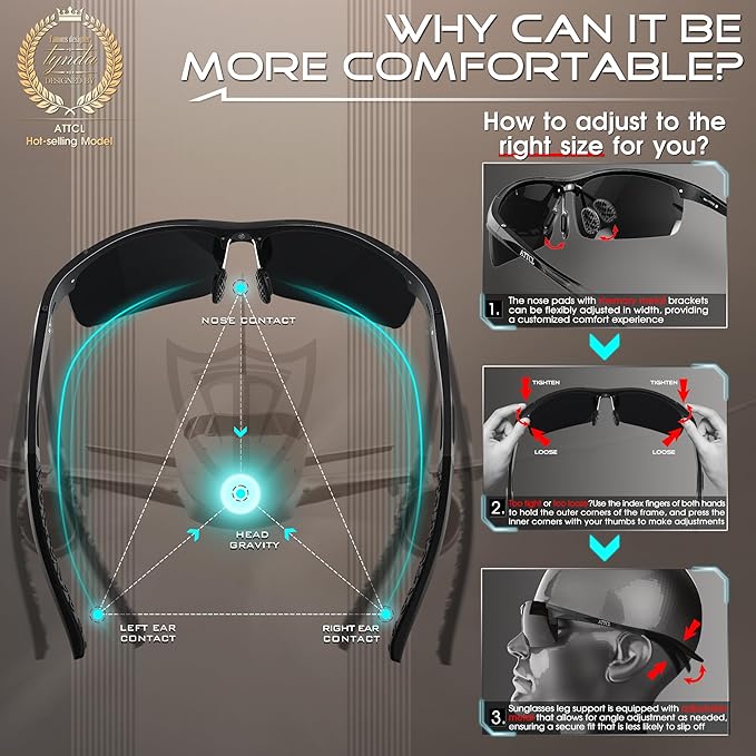 ATTCL Men's Fashion Driving Polarized Sunglasses for Men - Al-Mg metal Ultralight Frame