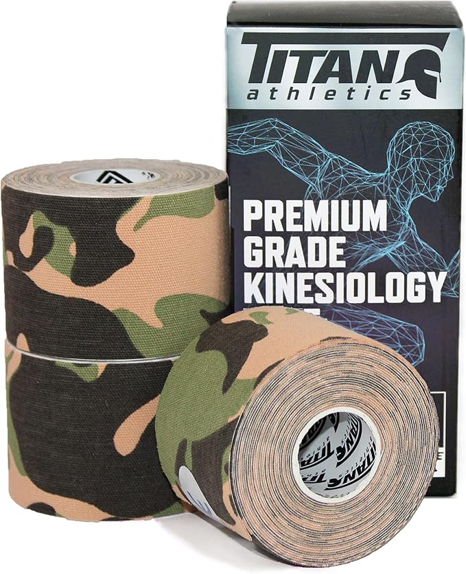 3 Rolls I Kinesiology Tape (2 in x 16.4 ft per roll) I Premium Quality I Ideal Support for Joints and Muscles (Stretchable, Breathable & Hypoallergenic) (3 Pack, Camo)
