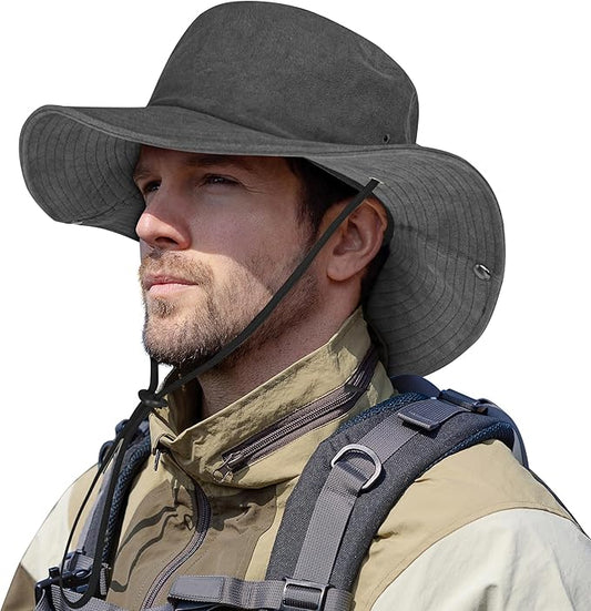 ZOORON Bucket Hat Wide Brim Boonie Hats Safari Hat for Hiking Fishing Outdoor