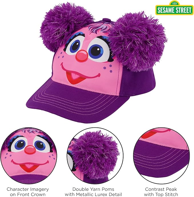 Sesame Street Girls' Ages 2-4 Hat, Elmo, Abby Cadabby Adjustable for Toddler