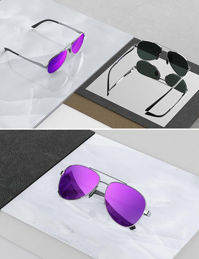 LUENX Aviator Sunglasses for Men Women Polarized - UV400 Protection, Stylish Shades, Driving, Outdoor Activities