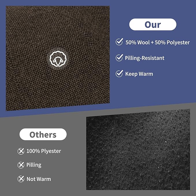 Men's Wool Blend Newsboy Cap Adjustable Gatsby Ivy Newsies Cabbie Hat Classic 8 Panel Tweed Flat Winter Hat