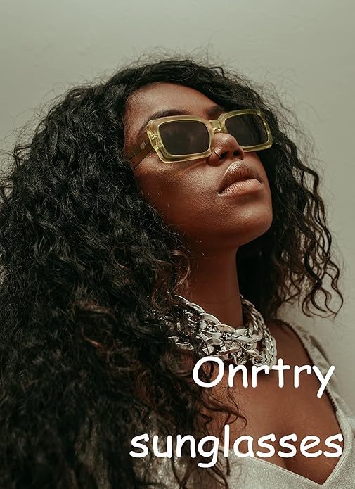 Onrtry Rectangle Sunglasses for Women Men Vintage Fashion Sun Glasses
