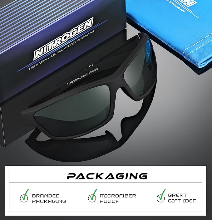 Nitrogen Polarized Wrap Around Sport Sunglasses for Men Women UV400 Driving Fishing Running Sun Glasses