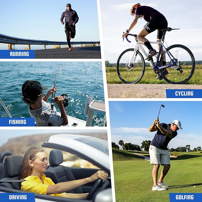 XVXV Polarized Sports Sunglasses for Men - UV Protection Half Frame Sun Glasses for Running Fishing