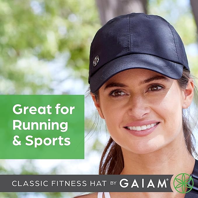 Gaiam Women's Classic Fitness Running Hat - Ponytail Hats with Quick-Dry Sweatband for Hiking & Summer Beach Vacation